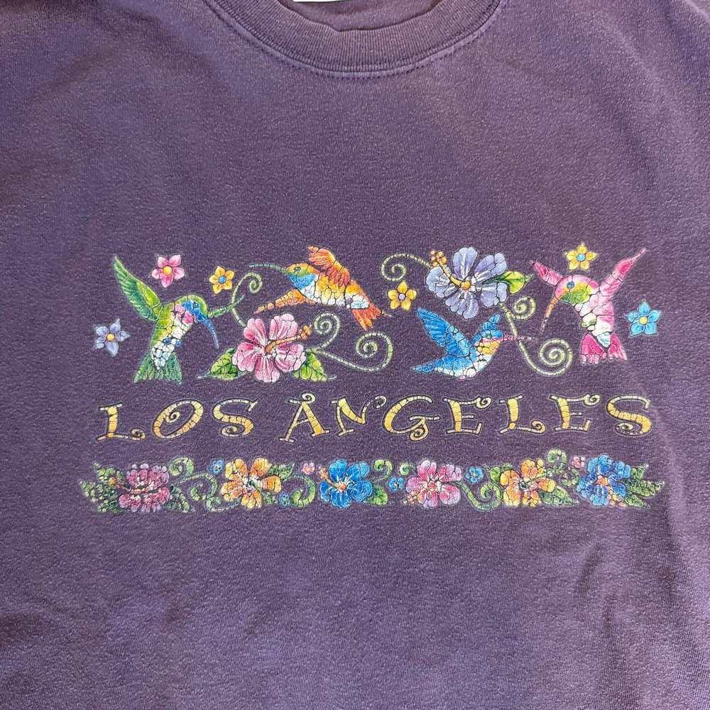 Vintage Purple Hummingbird Los Angeles Graphic Tee